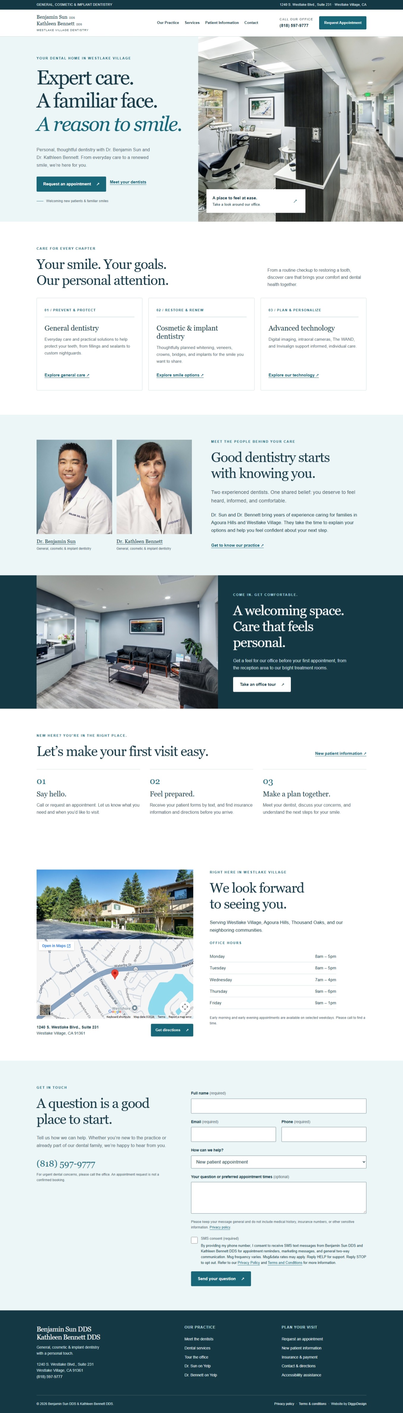 Redesigned dental practice website